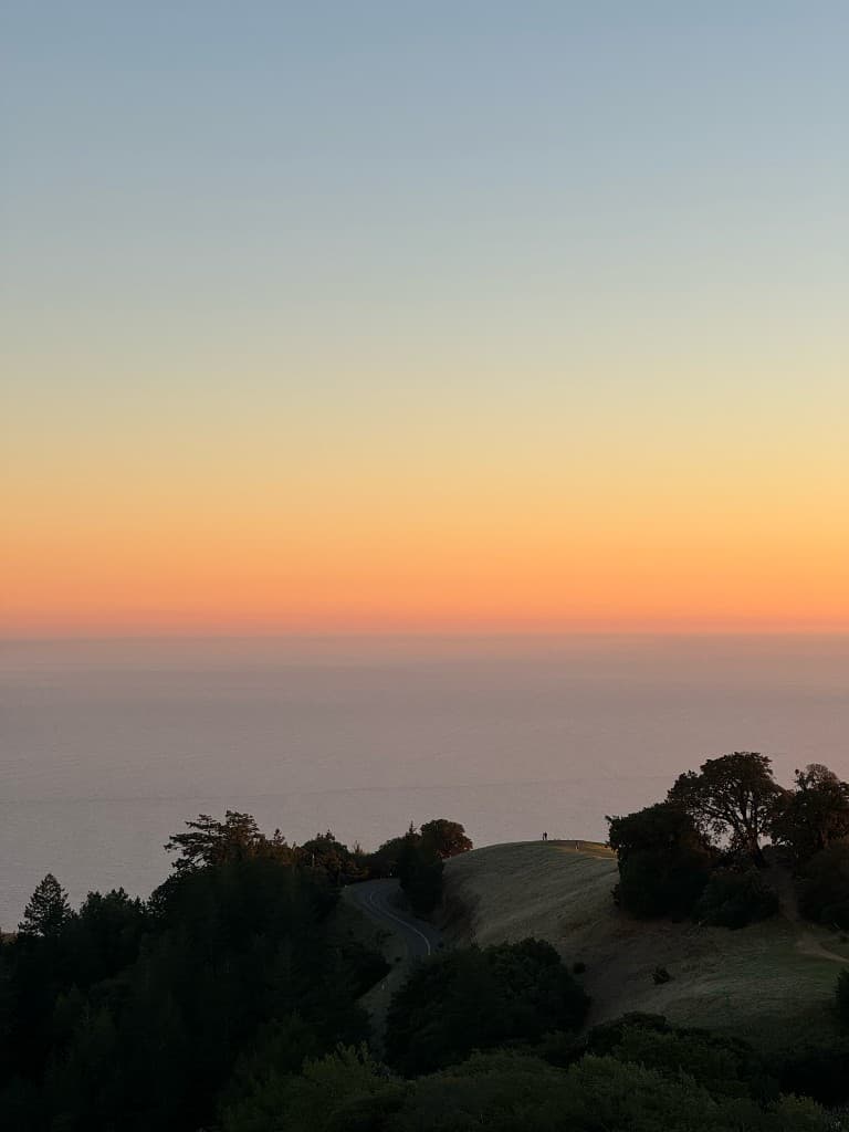Sunset during a team hike